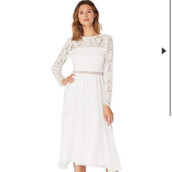 Truth and Fable Dresses & Skirts - NWT Truth and Fable Women’s White Lace Keyhole Back Dress - Size Small